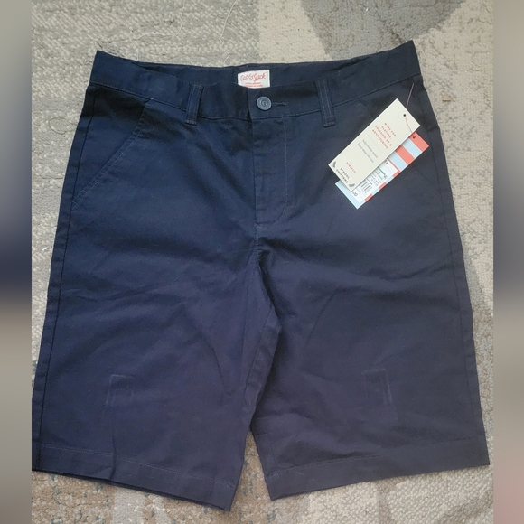 🆕 Cat & Jack Boys Twill School Uniform Flat Front Shorts 14 Navy NWT - Picture 4 of 4